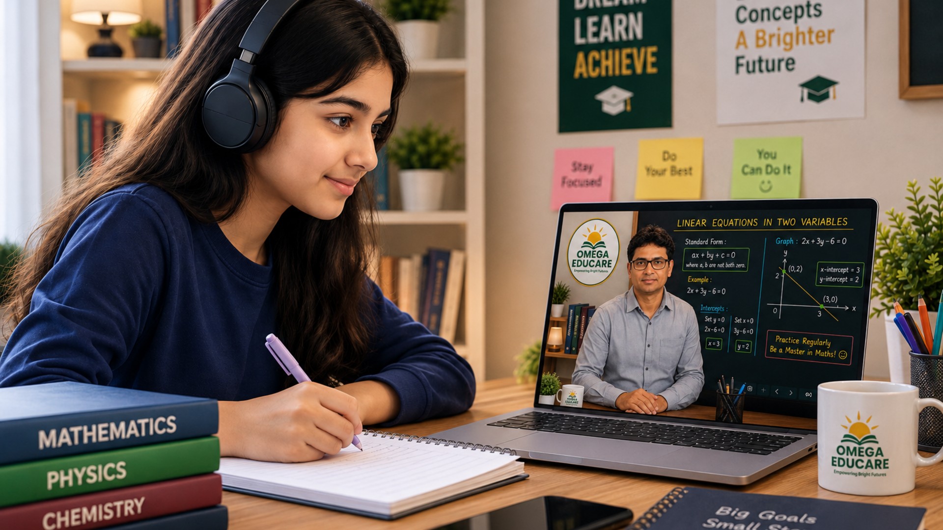 Student learning online with OMEGA EDUCARE